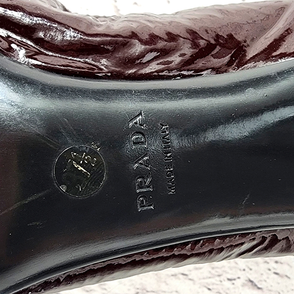 PRADA – Kitten heel approx. 2.75, burgundy, size 7.5 - Picture 6 of 11